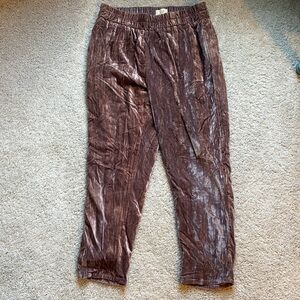 Crushed velvet mauve joggers